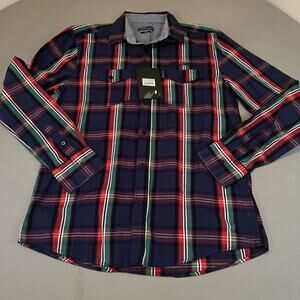Losan Button Mens Long Sleeve Shirt Plaid "Athletic Performance Greatest League"